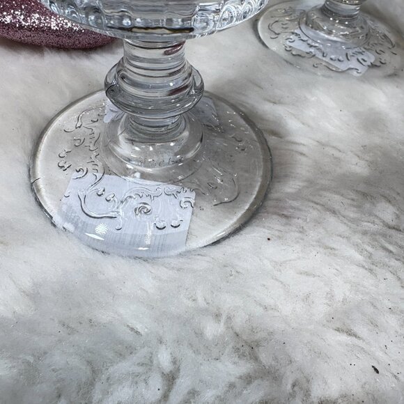 La Rochere Versailles Set of 4 Clear Water Goblet Glasses Shells Scrolls France - Picture 4 of 6